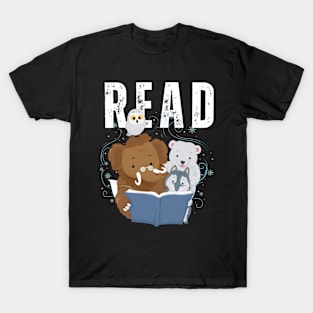 Animals Reading Book kids - kids reading T-Shirt